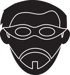 isolated hacker of security system design vector image