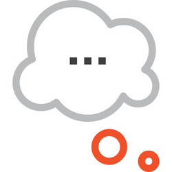 message bubble flat line web icon concept vector image