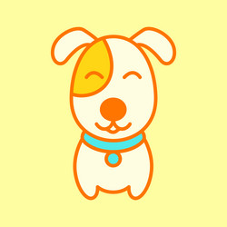 Puppy dog pets cute cartoon mascot colorful vector