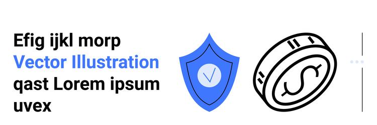 shield with checkmark and coin representing vector image