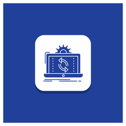 blue round button for data processing analysis vector image