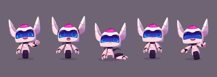 cute evolution robot ai mascot character cartoon vector image
