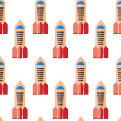 seamless pattern with space rocket vector image