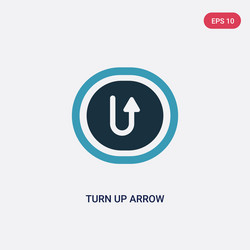 two color turn up arrow icon from user interface vector image