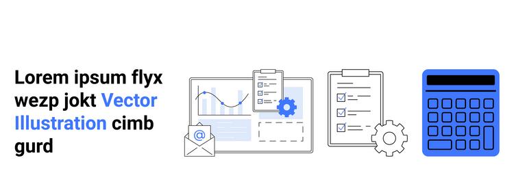 data analysis tools with calculator charts email vector image