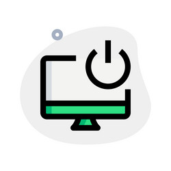 desktop power button manages computer on and off vector image
