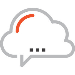 message bubble flat line web icon concept vector image