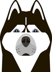 portrait of a husky in minimalist style vector