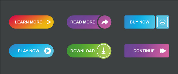 set button for website design vector image