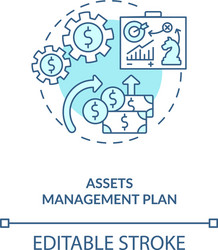 Assets management plan concept icon Royalty Free Vector