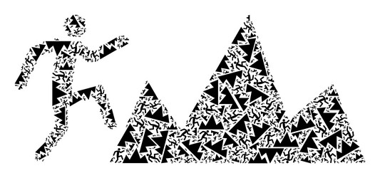 climb rocks recursive icon collage of self icons vector image