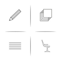creative process and design simple linear icons vector image