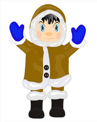 man eskimo on white vector