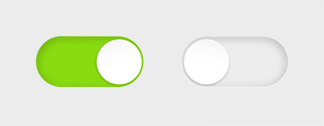 on and off toggle switch buttons material design vector image