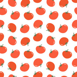 seamless pattern background with red tomatoes vector image