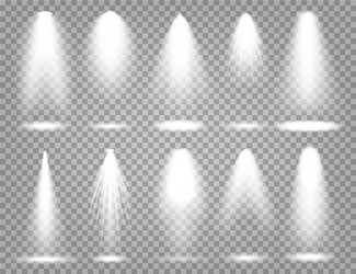 White beam lights set of different shapes Vector Image