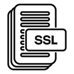 ssl certificate icon outline web data vector image