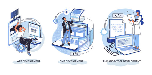 Website architecture concepts web development Vector Image