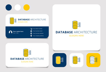 database architecture logo design with editable vector image