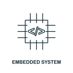 Embedded system line icon monochrome simple vector