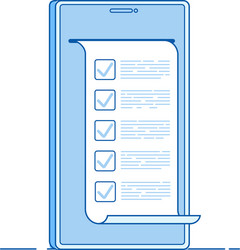 online test computer quiz form on smartphone vector image