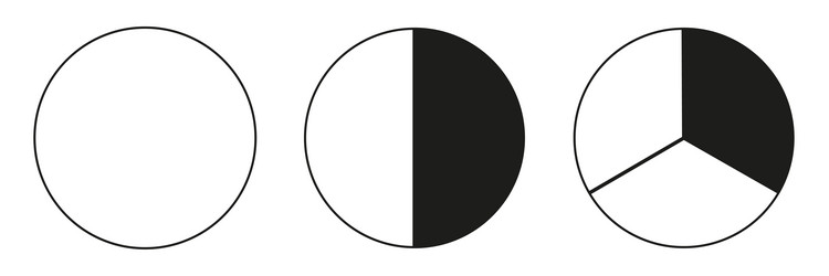 segmented charts collectionmany number of sectors vector image