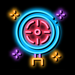 target detection neon glow icon vector