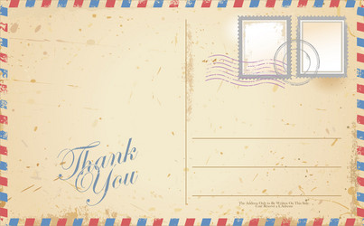 Vintage Retro Thank You Postcard Vector Image