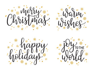 Christmas calligraphy set Royalty Free Vector Image