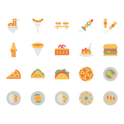 International food icon and symbol set in flat vector