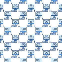 artificial intelligence pc with keyboard vector image