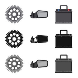 isolated object of auto and part logo set vector image