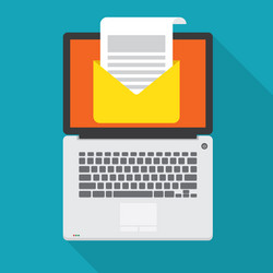 laptop with open email message on the screen vector image