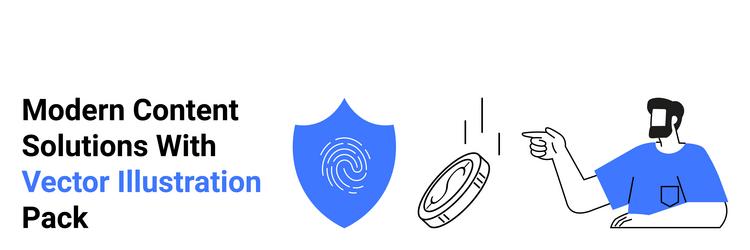 secure data management concept with fingerprint vector image