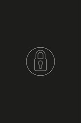 A thin line icon of the locked padlock vector