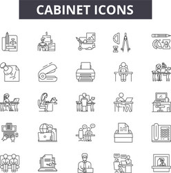 cabinet line icons for web and mobile design vector image
