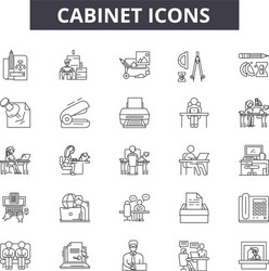 cabinet line icons for web and mobile design vector