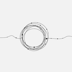 geometric form with lines and dots vector image