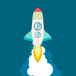 Rocket ship in a flat style vector