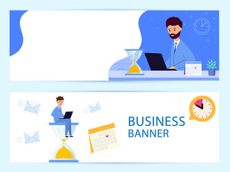 Set horizontal banner business process deadline vector