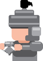 Warrior pixelated videogame vector