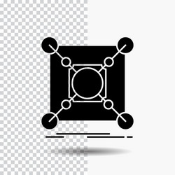 base center connection data hub glyph icon vector image