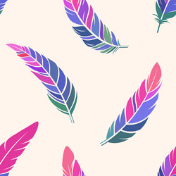 feathers seamless color pattern colorful vector image
