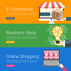 flat design concept set of for web banners vector image