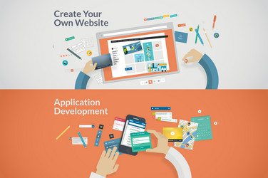 Flat design concepts for websites and apps develop vector