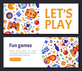 Game and entertainment object web design vector