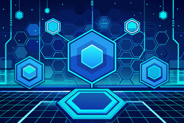glowing hexagon technology pattern with dynamic vector image