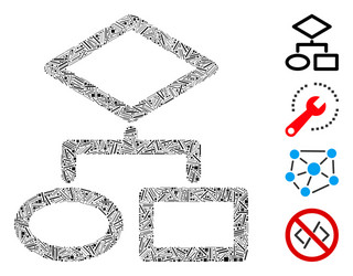 line algorithm icon mosaic vector image