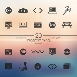 set of programming icons vector image