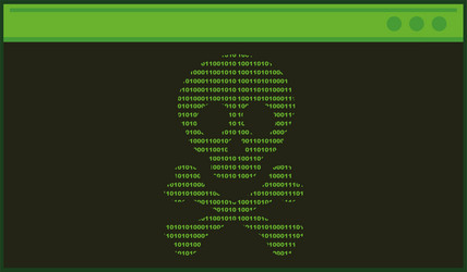 skull cmd binary code vector image